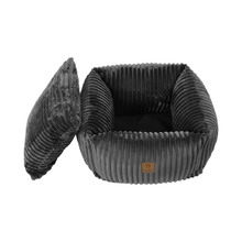 Ascher Plush Corduroy Square Dog Bed